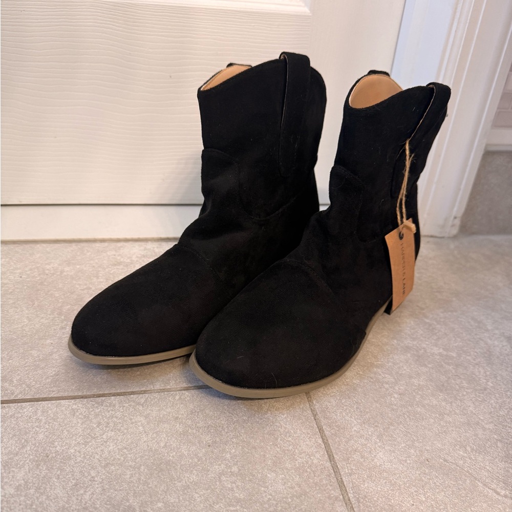 Women’s Black Western Suede Ankle Booties